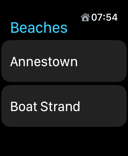 Seanic Apple Watch beach list
